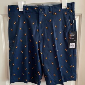 Walter Hagen - Navy Shorts with Orange Golf Bag Print